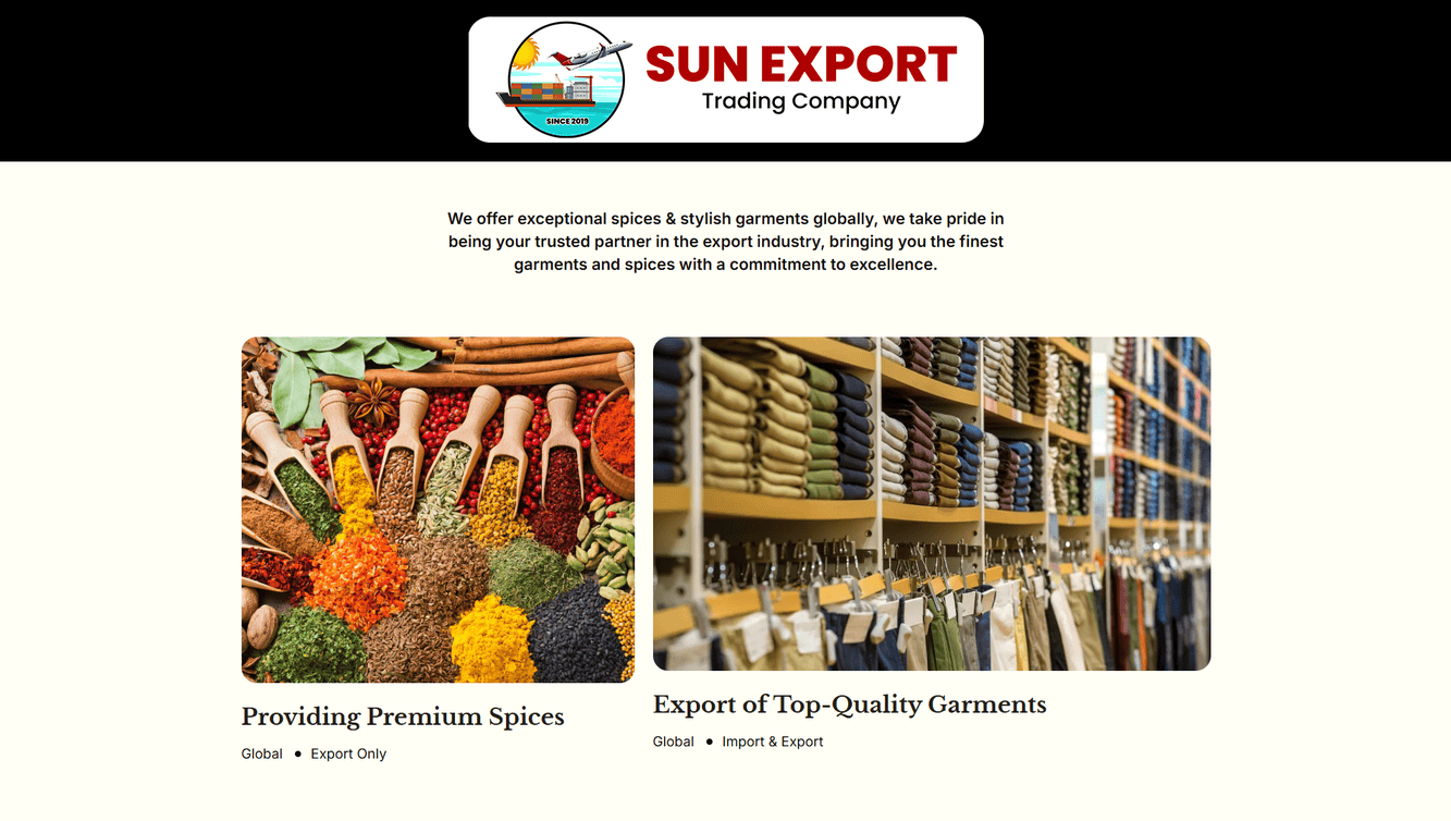 We empower global trade by bridging markets and enabling businesses to grow through seamless, reliable service.